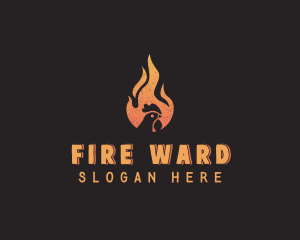 Fire Chicken Barbecue logo design