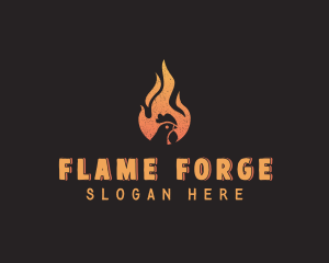 Fire Chicken Barbecue logo design