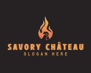 Fire Chicken Barbecue logo design