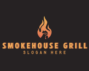 Fire Chicken Barbecue logo design