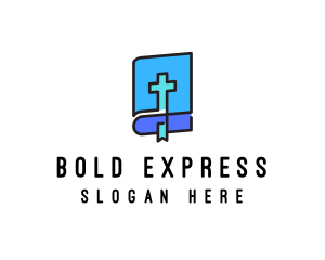 Blue Holy Christian Bible logo design