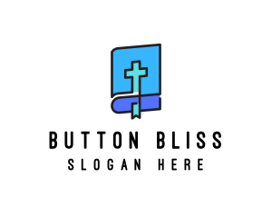 Blue Holy Christian Bible logo design