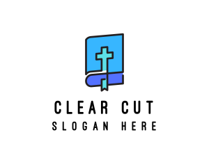 Blue Holy Christian Bible logo design