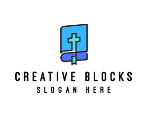 Blue Holy Christian Bible logo design