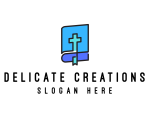 Blue Holy Christian Bible logo design