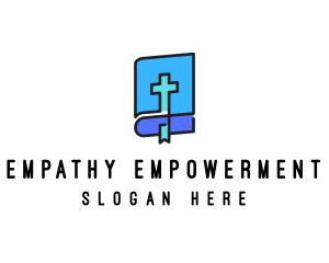 Blue Holy Christian Bible logo design