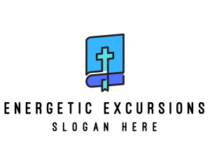 Blue Holy Christian Bible logo design