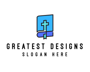 Blue Holy Christian Bible logo design