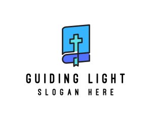 Blue Holy Christian Bible logo design