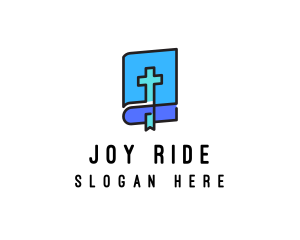 Blue Holy Christian Bible logo design