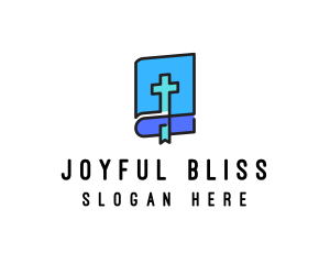 Blue Holy Christian Bible logo design