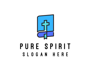 Blue Holy Christian Bible logo design