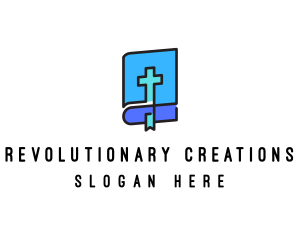 Blue Holy Christian Bible logo design