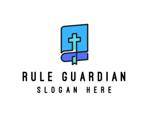 Blue Holy Christian Bible logo design