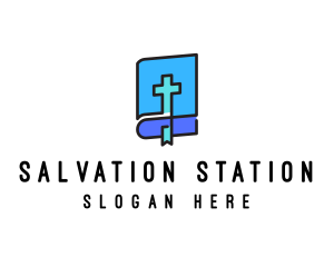 Blue Holy Christian Bible logo