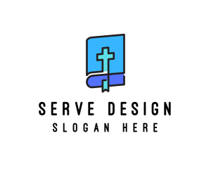 Blue Holy Christian Bible logo design