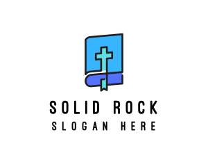 Blue Holy Christian Bible logo design