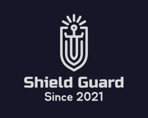 Medieval Shield Sword  logo design