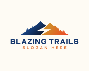 Lightning Mountain Trail logo design