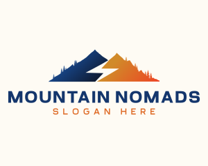 Lightning Mountain Trail logo design