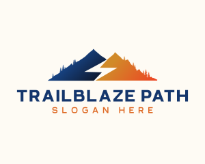 Lightning Mountain Trail logo design