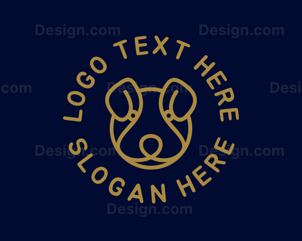 Golden Dog Animal Logo