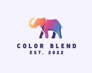 Gradient Wild Elephant logo design