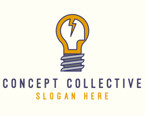 Lightbulb Bolt Idea logo