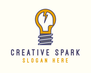 Lightbulb Bolt Idea logo