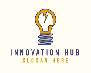 Lightbulb Bolt Idea logo