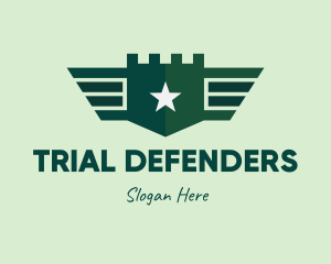 Green Military Shield Badge logo design