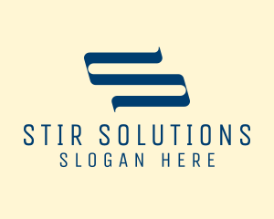 Modern Ribbon Letter S logo design