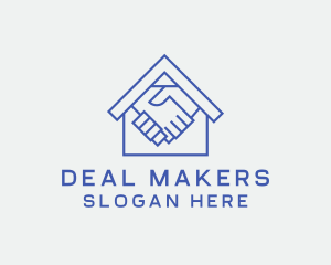 House Contractor Handshake logo design