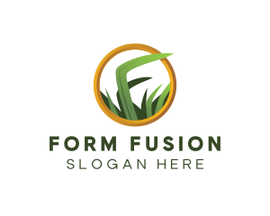 Letter F Grass Spa logo design