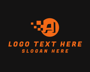 Tech Pixel Letter A logo