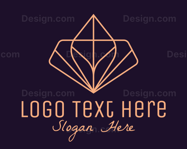 Pink Classy Geometric Leaf Hotel Logo