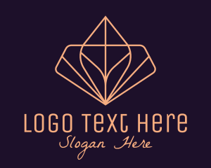 Pink Classy Geometric Leaf Hotel  logo