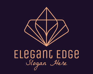 Pink Classy Geometric Leaf Hotel  logo design