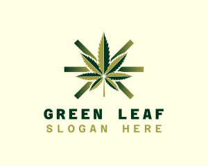 Marijuana Hemp Leaf logo design