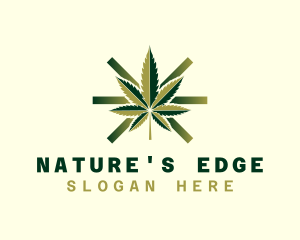 Marijuana Hemp Leaf logo design