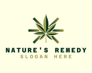 Marijuana Hemp Leaf logo design