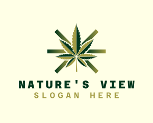 Marijuana Hemp Leaf logo design