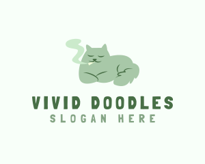 Smoking Cat Dog logo design