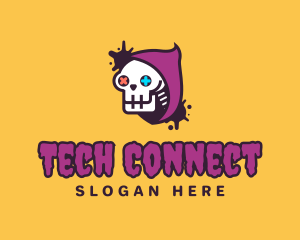 Skull Gamer Controller logo design