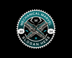 Mechanical Spark Plug logo design