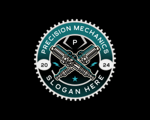 Mechanical Spark Plug logo design