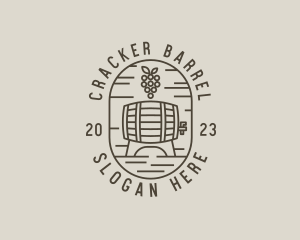 Grape Wine Barrel logo design