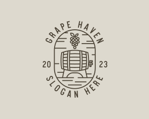 Grape Wine Barrel logo design