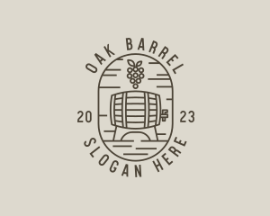 Grape Wine Barrel logo design