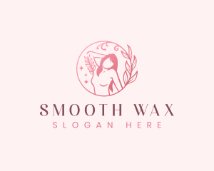 Waxing Spa Woman Leaf logo design